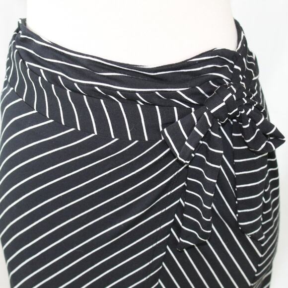 Adrienne Vittadini Women's Striped Faux Wrap Midi Skirt Size X-Small - Picture 6 of 10